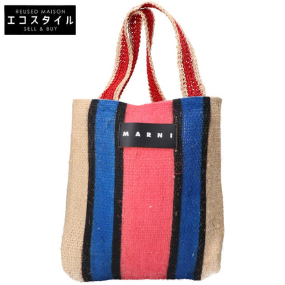 MARNI マルニ マルニマーケット カナバストライプバッグ トートバッグ