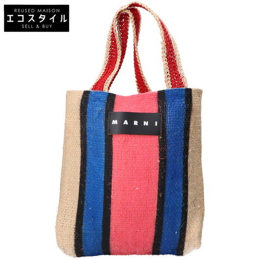 MARNI マルニ マルニマーケット カナバストライプバッグ トートバッグ