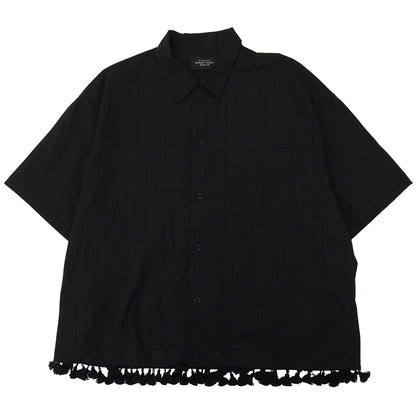 UNUSED 美品 棉质 短袖流苏衬衫 上衣 男士 黑色 3 LS2421 上衣