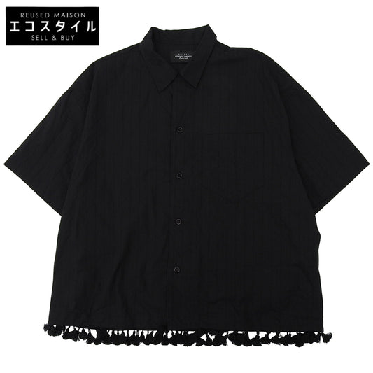 UNUSED Unused Beautiful condition Cotton Short sleeve fringe shirt Tops Men's Black 3 LS2421 Tops