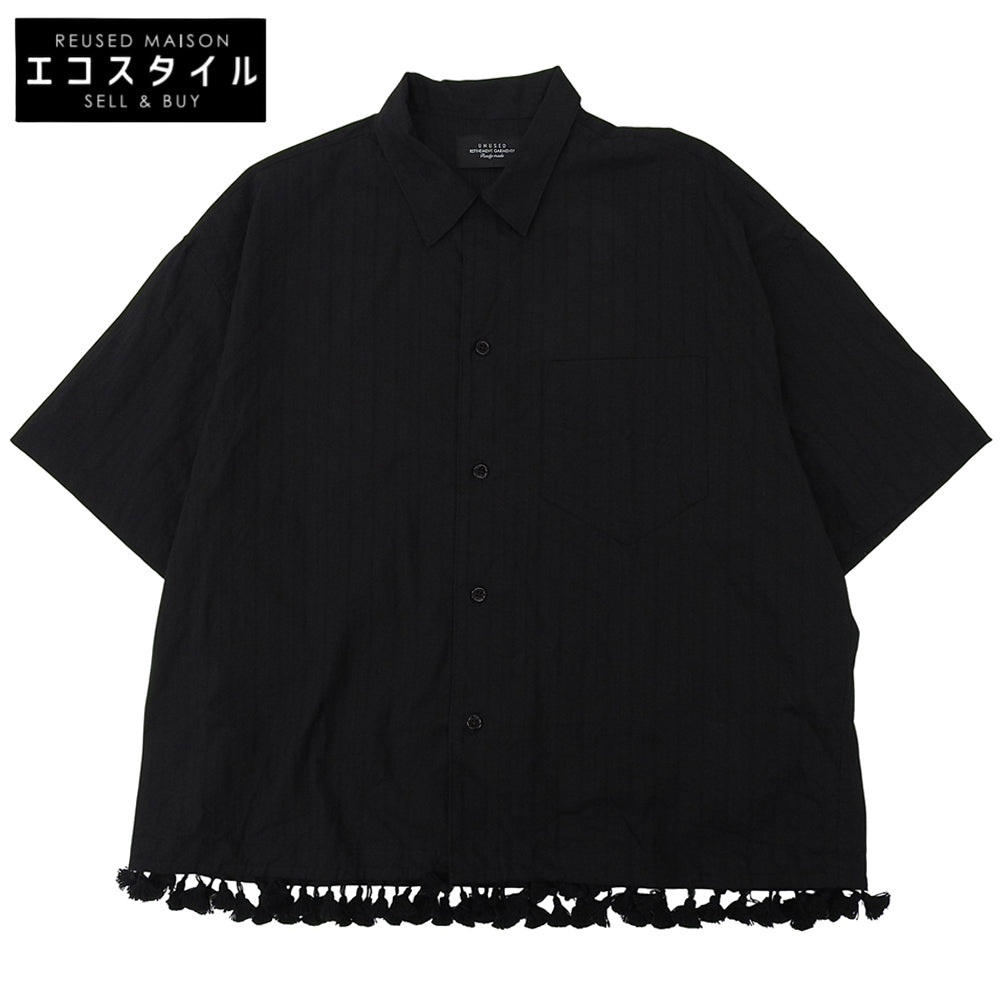 UNUSED 美品 棉质 短袖流苏衬衫 上衣 男士 黑色 3 LS2421 上衣