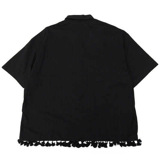 UNUSED 美品 棉质 短袖流苏衬衫 上衣 男士 黑色 3 LS2421 上衣