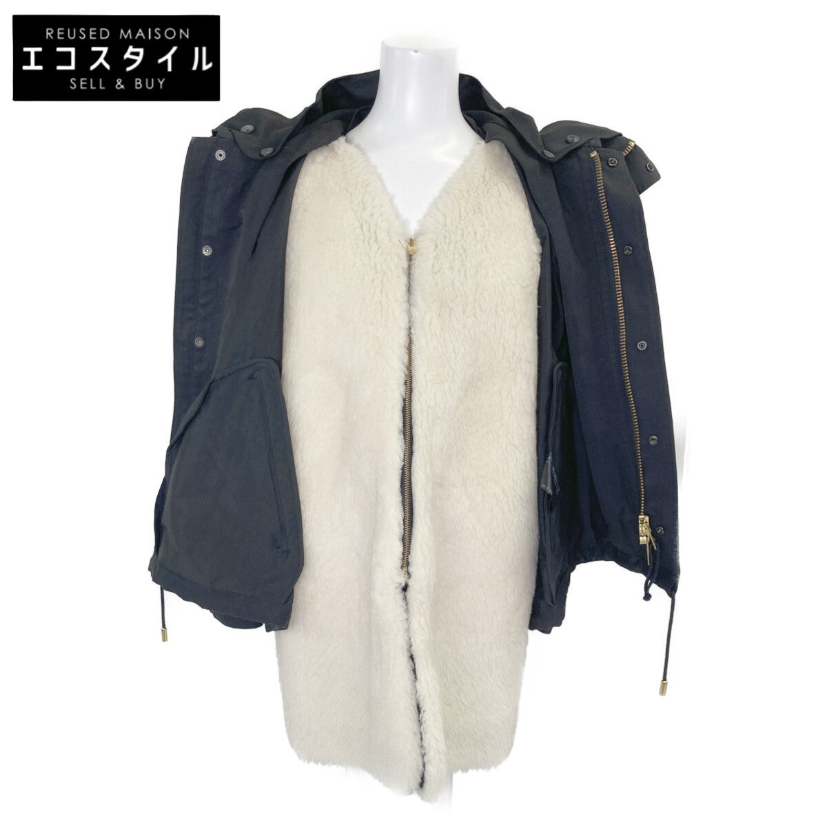 17FW-RECT-156L 黑色 M65 短款带内衬风衣 大衣 38 女式