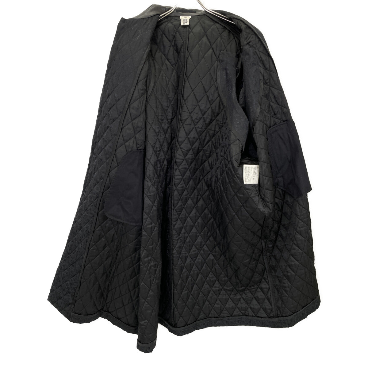 COMMEdesGARCONSNoirKeiNinomiya Comme des Garçons Noir Kei Ninomiya AD2017 3TーC005 black floral belted quilted coat coat