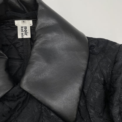 COMMEdesGARCONSNoirKeiNinomiya Comme des Garçons Noir Kei Ninomiya AD2017 3TーC005 black floral belted quilted coat coat