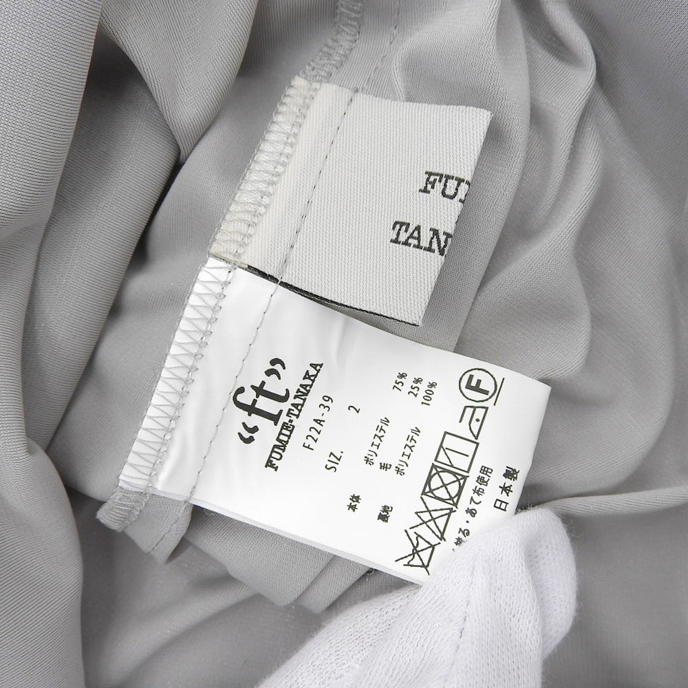 FUMIE TANAKA フミエタナカ 美品 プリーツティアード ロングスカート レディース グレー 2 F22A-39 スカート 2
