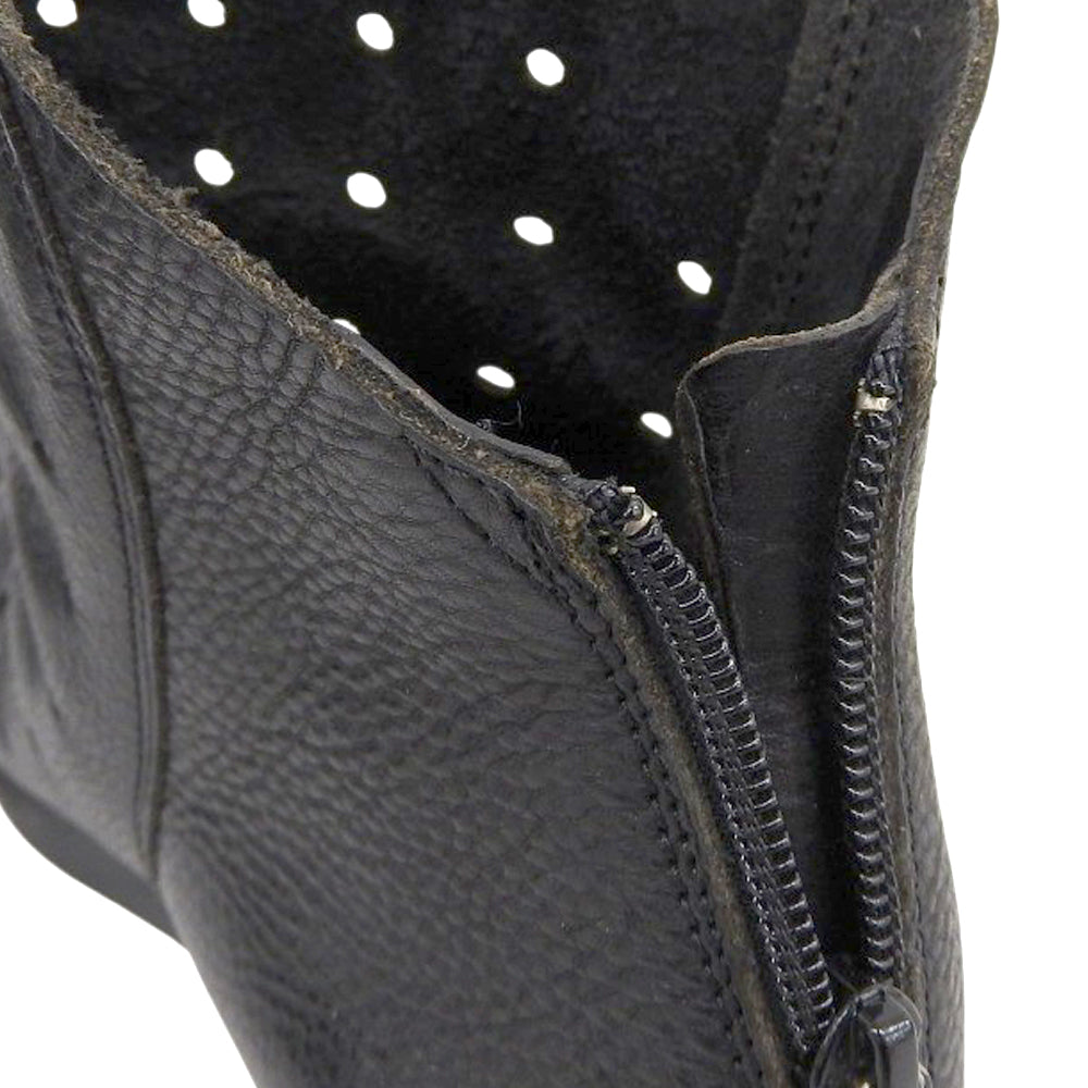 Mowe Back Zip Leather Boots Shoes Women's Black 39 Shoes 39 Women's