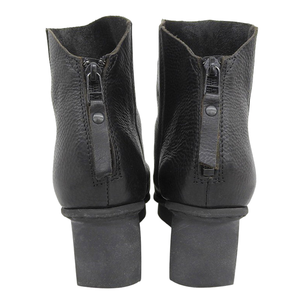 Mowe Back Zip Leather Boots Shoes Women's Black 39 Shoes 39 Women's