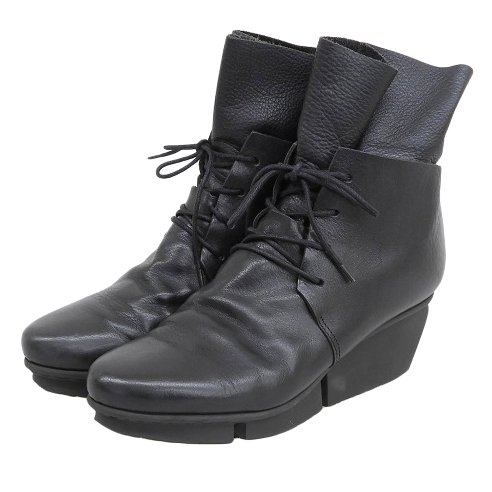 trippen CORNER Leather Layered Lace-up Boots Shoes Women's Black 39 Shoes