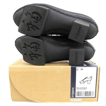 trippen トリッペン ハッピーソール Parcel レザーレースアップシューズ レディース 黒 ブラック 39 シューズ 39