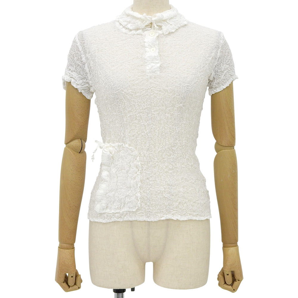 MeISSEYMIYAKE Mee ISSEY MIYAKE Excellent Condition Washer Processed Blouse Top Women's White MI55FM129 Tops