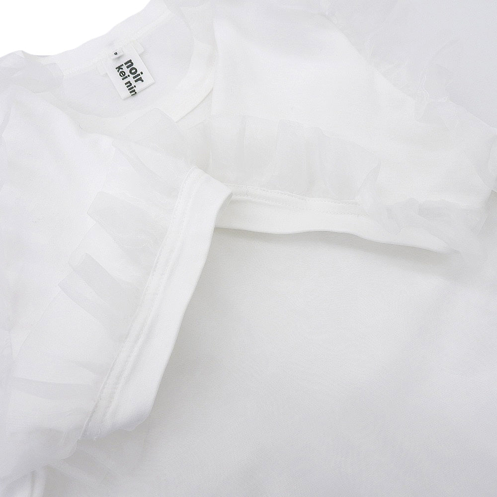 COMME des GARCONS Noir Kei Ninomiya 川久保玲黑色二宫启 薄纱荷叶边上衣 女款 白色 S 上衣