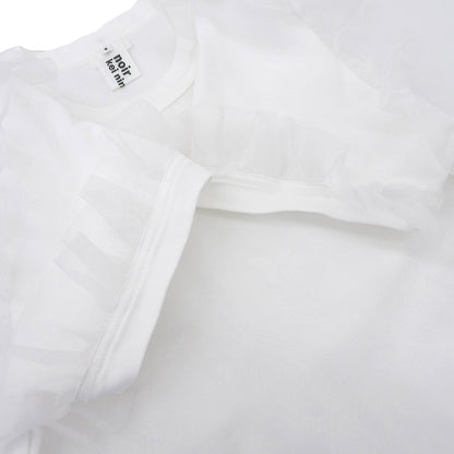 COMME des GARCONS Noir Kei Ninomiya 川久保玲黑色二宫启 薄纱荷叶边上衣 女款 白色 S 上衣