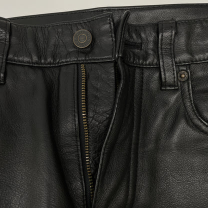 LEVI'S リーバイス 1999 Black Leather Biker Pants Bottoms