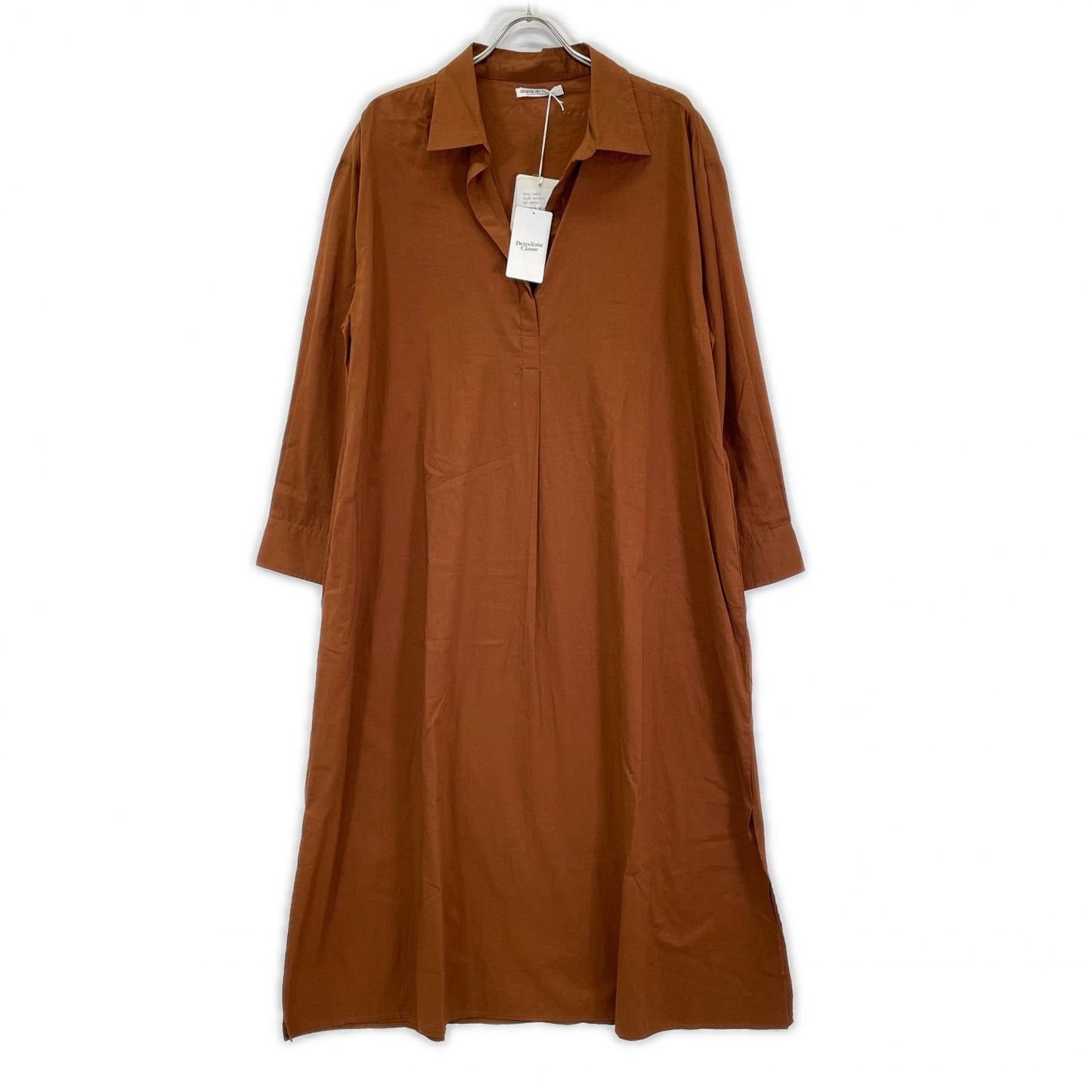 mare di latte マレディラテ 22BA329 MARIA ブラウン コットン オープンカラーシャツワンピース ワンピース