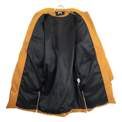 stussy Yellow Cotton Rib-Collar Side-Zip Long Down Coat Coat