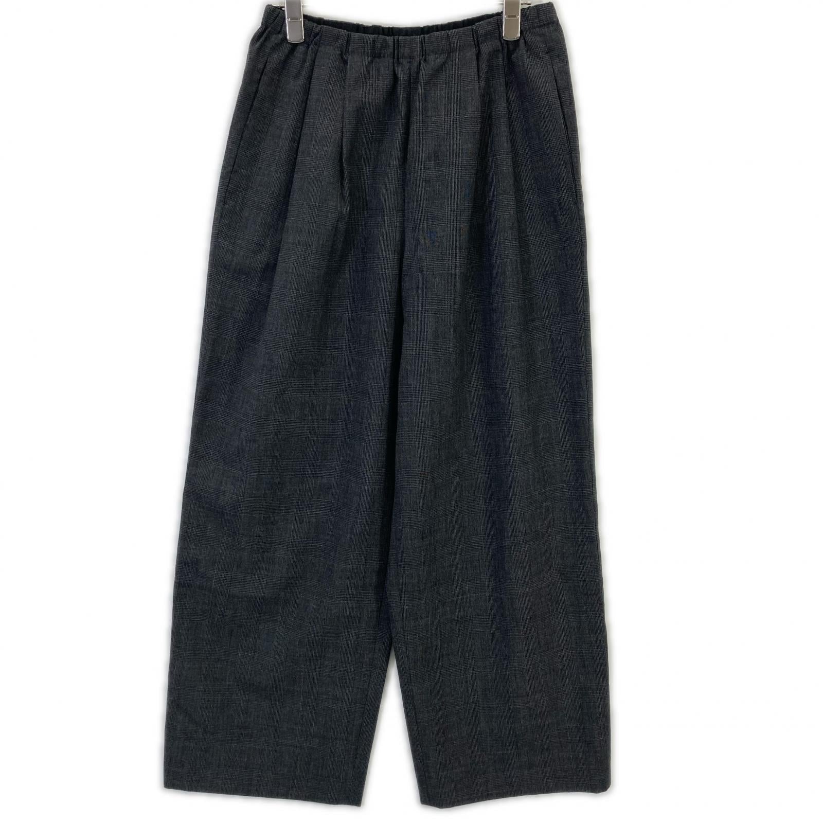 ENFOLD エンフォルド 23AW ﾁｬｺｰﾙ ｸﾞﾚﾝﾁｪｯｸ ｽﾄﾚｰﾄﾜｲﾄﾞﾊﾟﾝﾂ ボトムス 38
