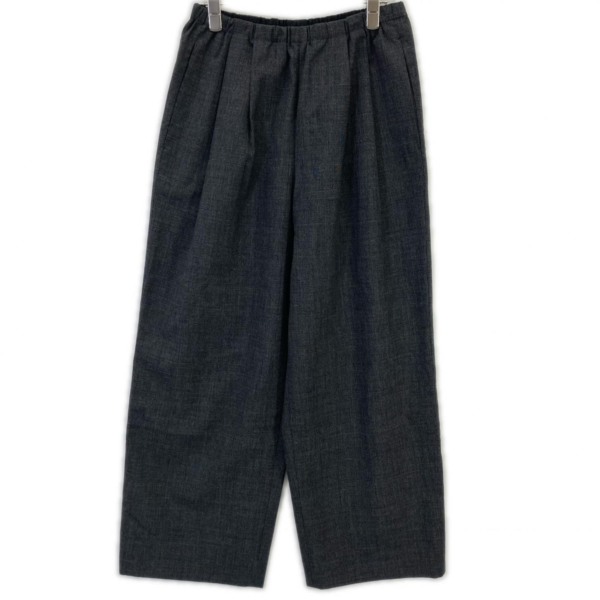 ENFOLD エンフォルド 23AW チャコール グレンチェック ストレートワイドパンツ ボトムス