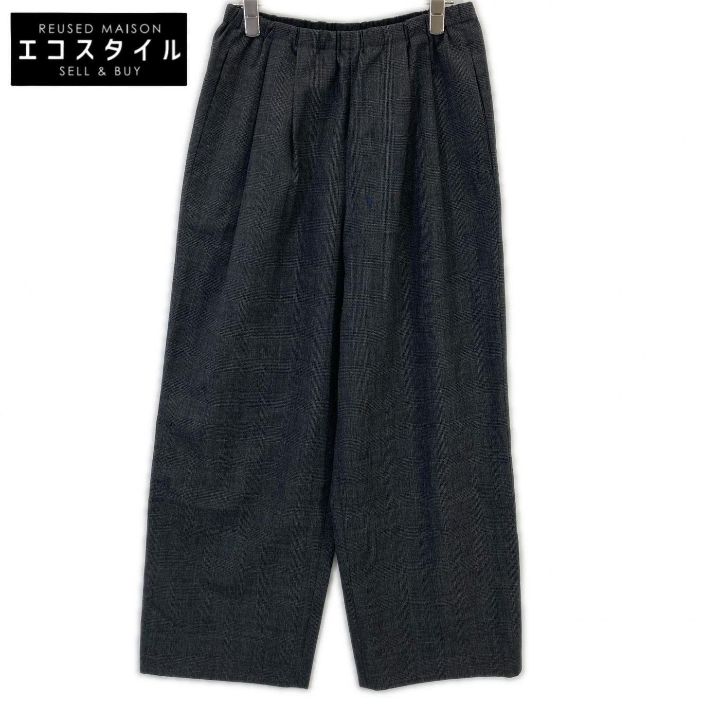 ENFOLD エンフォルド 23AW ﾁｬｺｰﾙ ｸﾞﾚﾝﾁｪｯｸ ｽﾄﾚｰﾄﾜｲﾄﾞﾊﾟﾝﾂ ボトムス 38