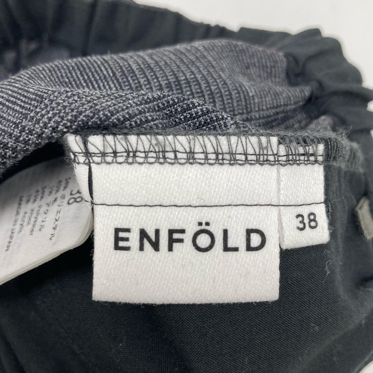 ENFOLD エンフォルド 23AW チャコール グレンチェック ストレートワイドパンツ ボトムス