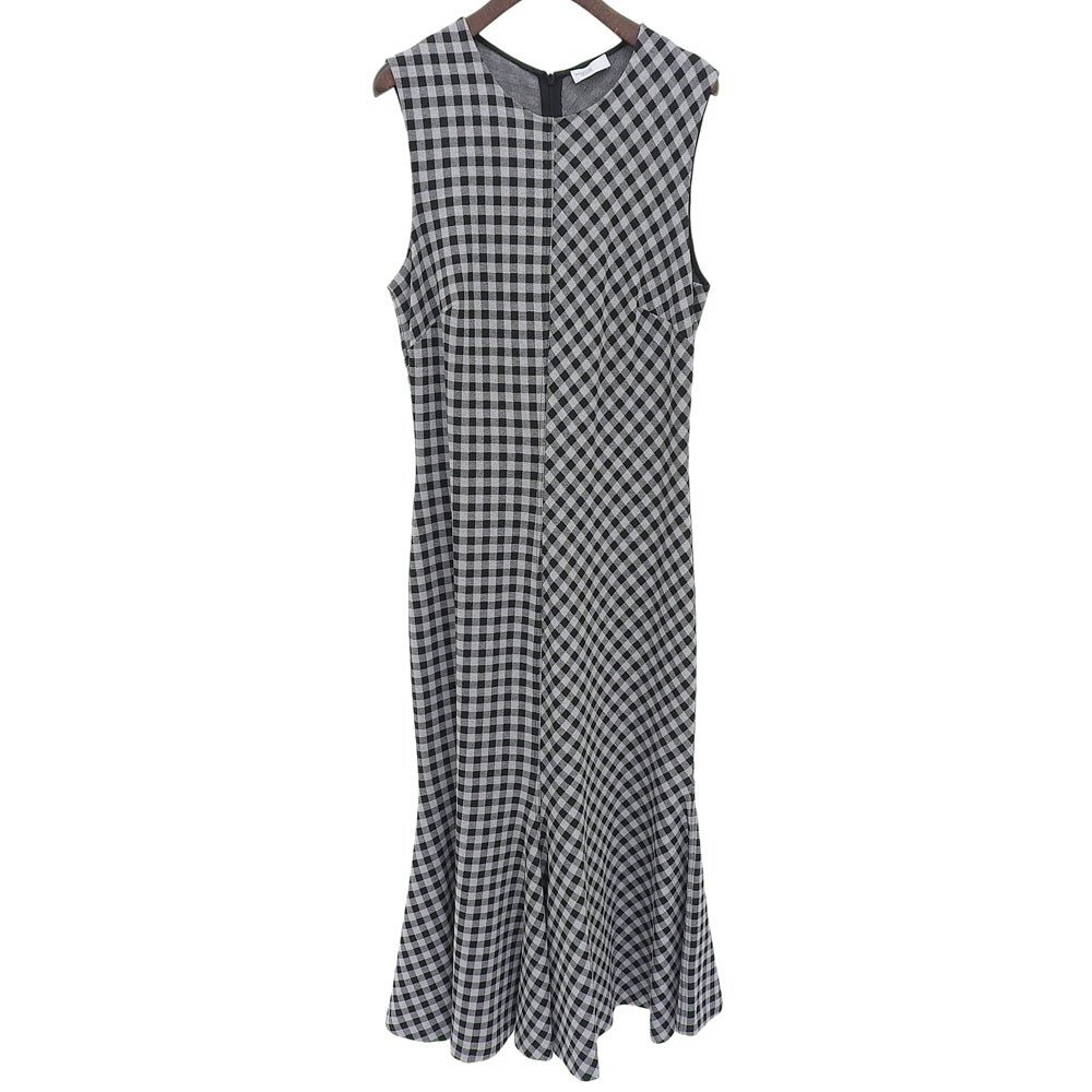ROSETTA GETTY Gingham Check Sleeveless Knit Dress Women's Gray x Black 40 Dress