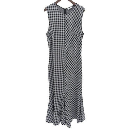 ROSETTA GETTY Gingham Check Sleeveless Knit Dress Women's Gray x Black 40 Dress