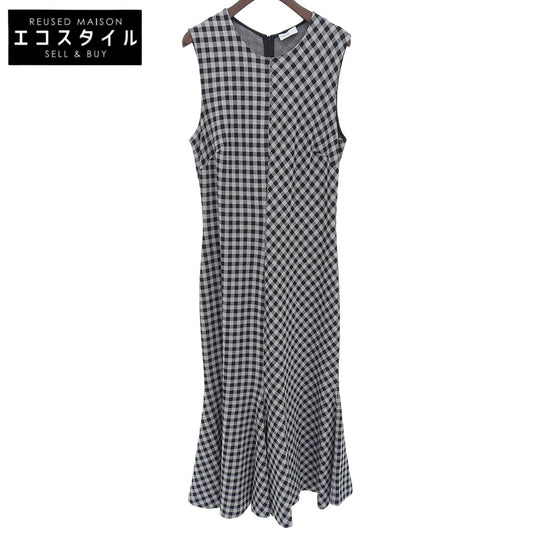 ROSETTA GETTY Gingham Check Sleeveless Knit Dress Women's Gray x Black 40 Dress
