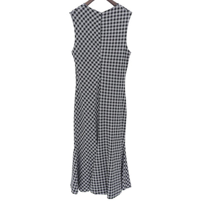 ROSETTA GETTY Gingham Check Sleeveless Knit Dress Women's Gray x Black 40 Dress