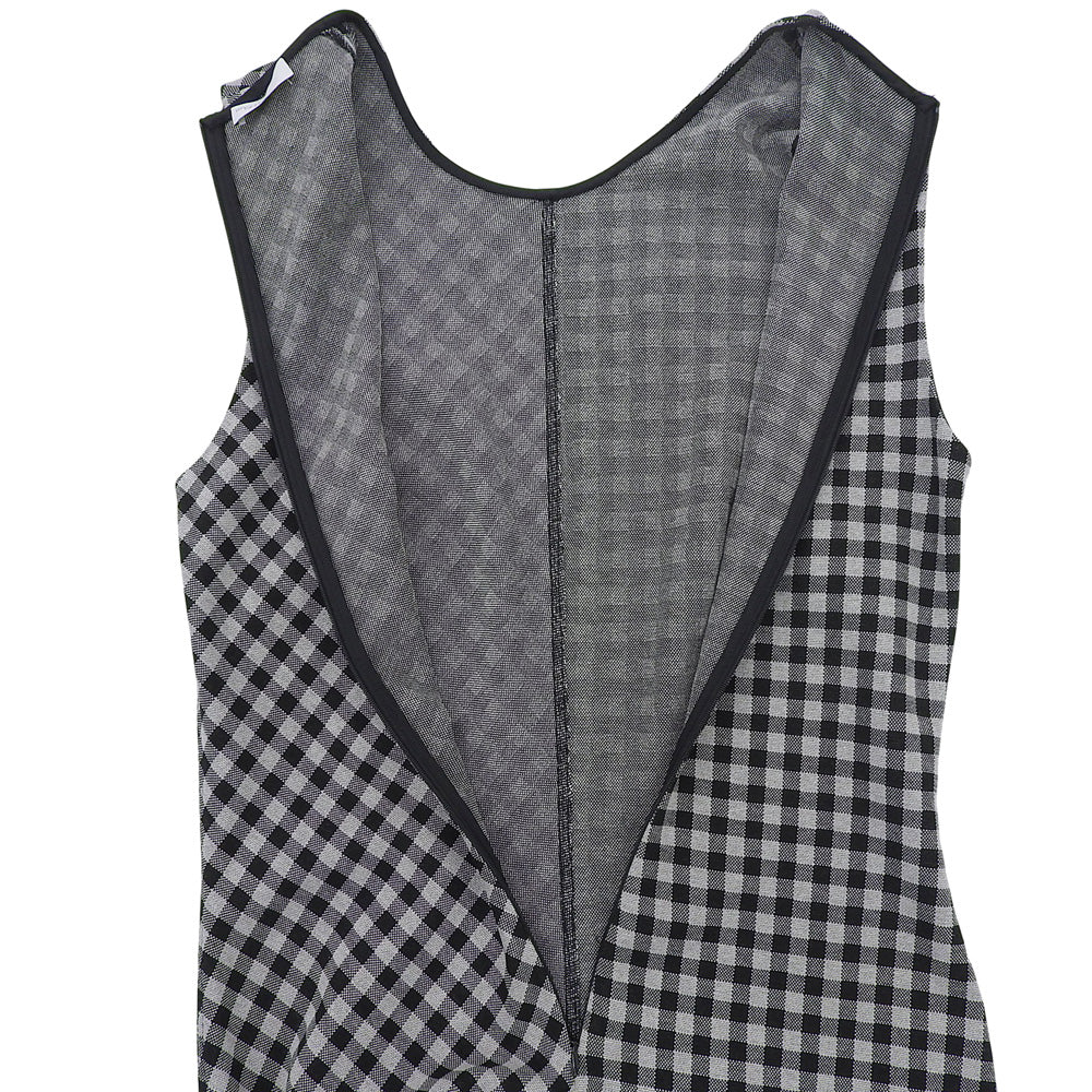 ROSETTA GETTY Gingham Check Sleeveless Knit Dress Women's Gray x Black 40 Dress