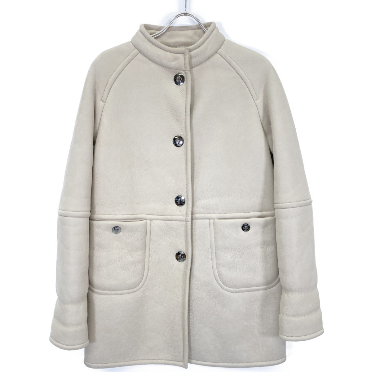 象牙色 羊羔绒大衣 大衣 36 女士