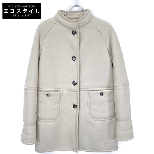 LOEWE Loewe ivory shearling coat coat