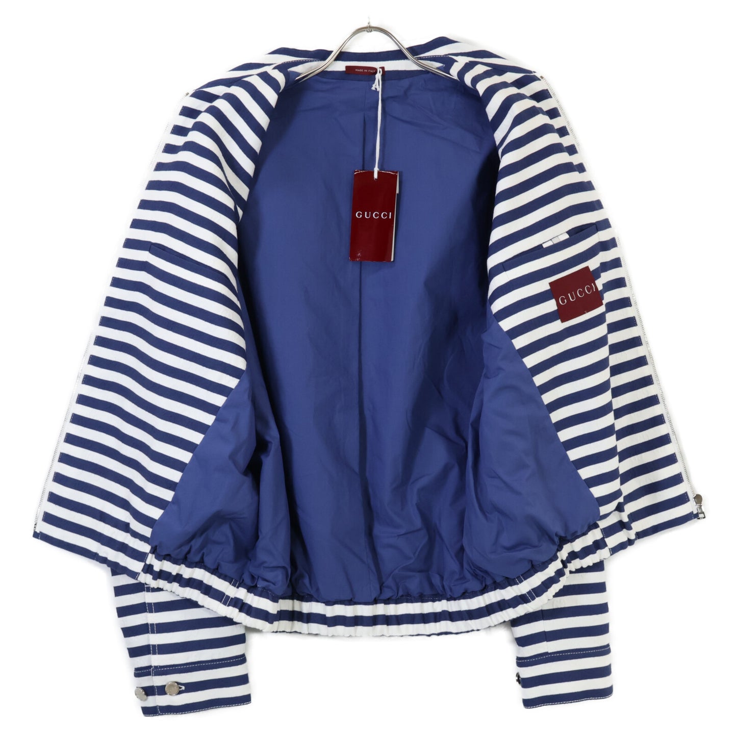 【新品同/国内正規/25年款】837918 ZATAS ZIPPED JACKET IN COTTON JACQUARD WITH GG PRINT GG提花边饰拉链夹克/外套 46 男士
