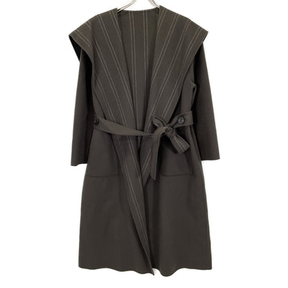ADORE Adore 531-0252904 Charcoal 100% Wool Sailor Collar Reversible Long Coat Coat