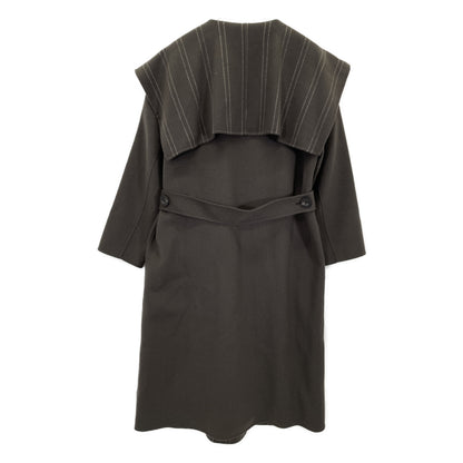 ADORE Adore 531-0252904 Charcoal 100% Wool Sailor Collar Reversible Long Coat Coat