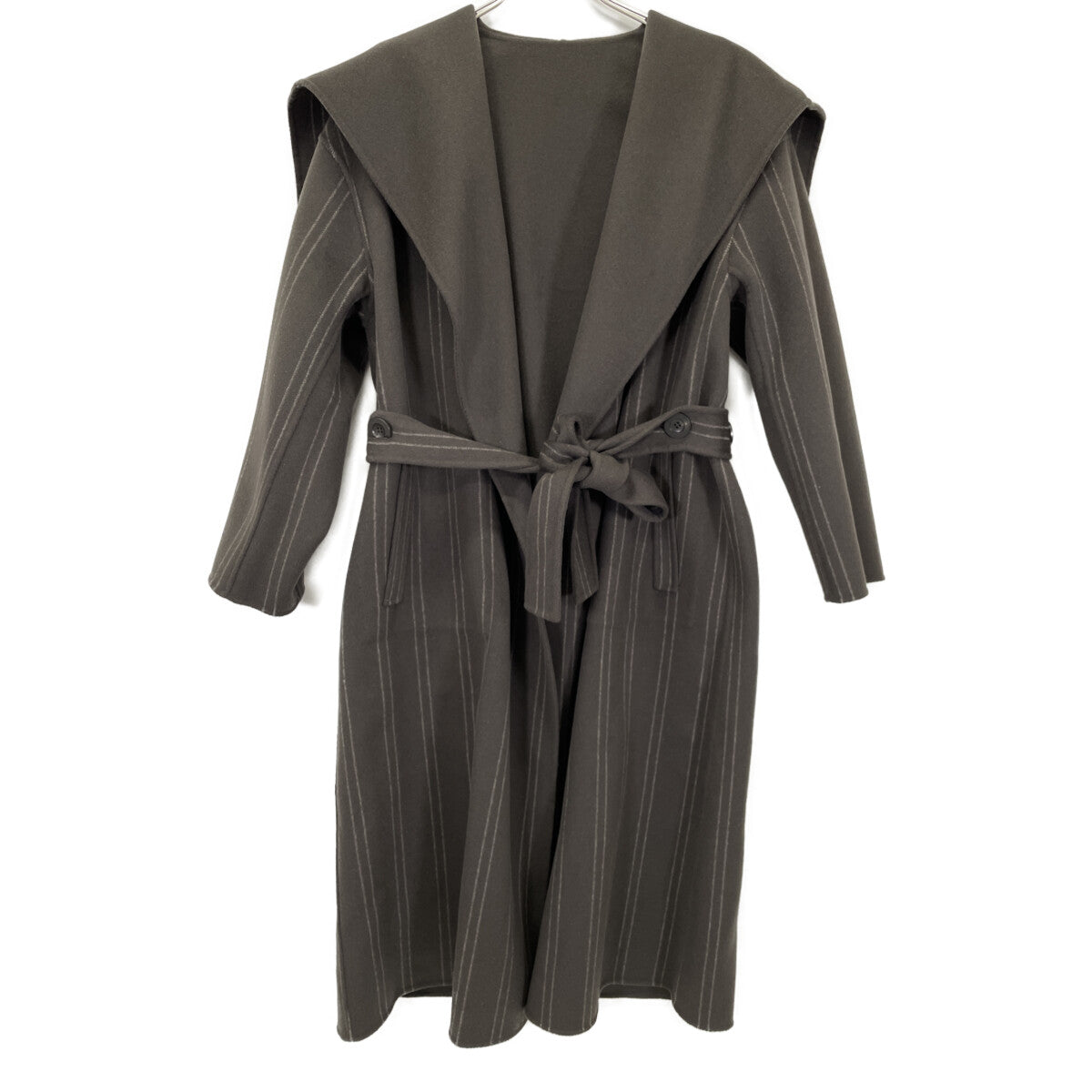 ADORE Adore 531-0252904 Charcoal 100% Wool Sailor Collar Reversible Long Coat Coat