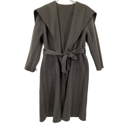 ADORE Adore 531-0252904 Charcoal 100% Wool Sailor Collar Reversible Long Coat Coat