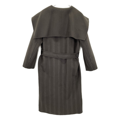 ADORE Adore 531-0252904 Charcoal 100% Wool Sailor Collar Reversible Long Coat Coat