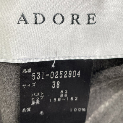 ADORE Adore 531-0252904 Charcoal 100% Wool Sailor Collar Reversible Long Coat Coat
