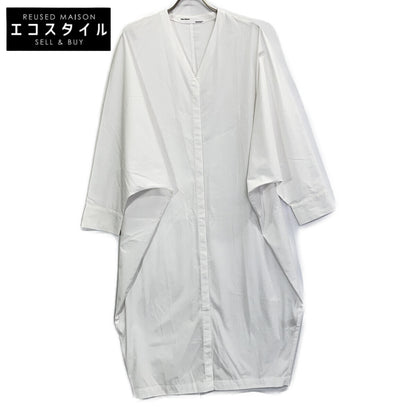 22-040-560-1070 White Cotton x Ester Long Sleeve Shirt Dress Dress