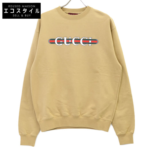 GUCCI グッチ 24AW 784413 XJGKR ベージュ フロントロゴ コットンジャージースウェットシャツ トップス