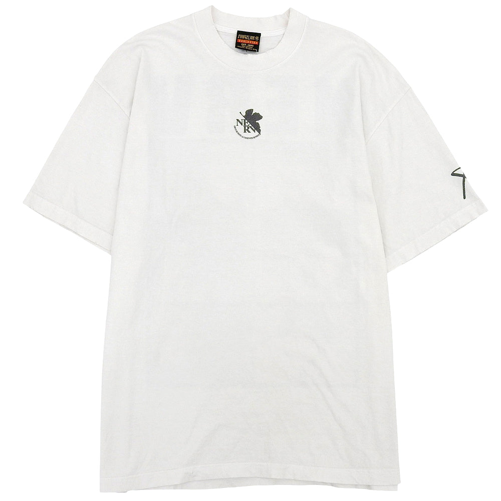 EVANGELION:95 Evangelion 95 Excellent Condition EVA0020 NERV Special Agency Vintage Processed Cotton Graphic T-Shirt Tops Men's White L Tops