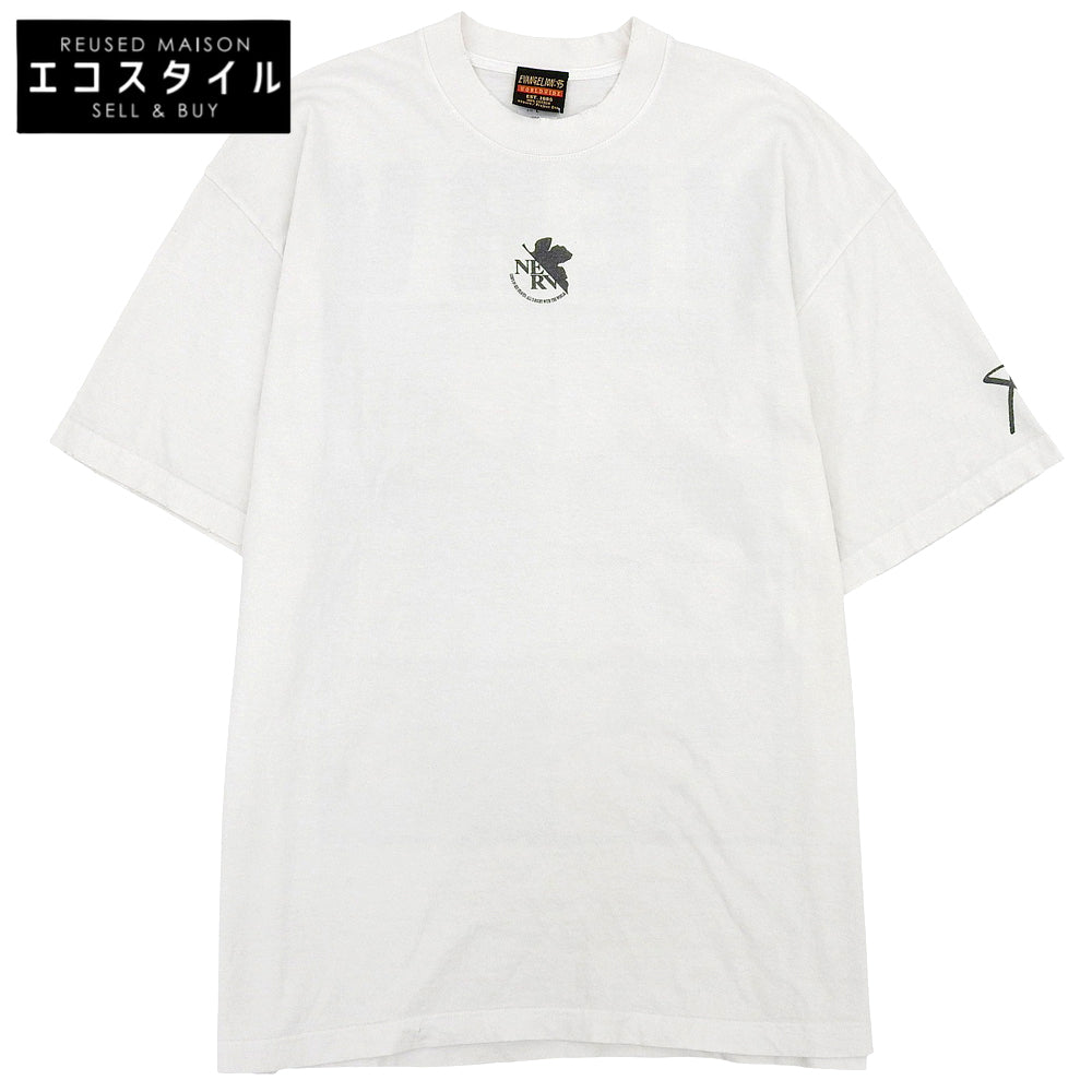 EVANGELION:95 Evangelion 95 Excellent Condition EVA0020 NERV Special Agency Vintage Processed Cotton Graphic T-Shirt Tops Men's White L Tops