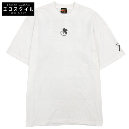 EVANGELION:95 Evangelion 95 Excellent Condition EVA0020 NERV Special Agency Vintage Processed Cotton Graphic T-Shirt Tops Men's White L Tops