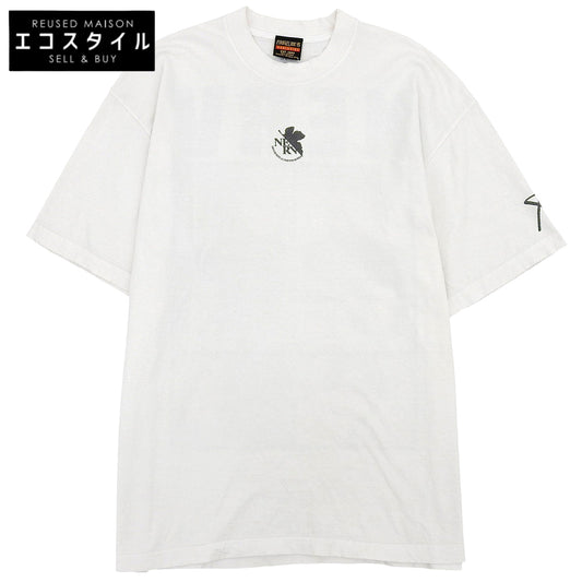EVANGELION:95 Evangelion 95 Excellent Condition EVA0020 NERV Special Agency Vintage Processed Cotton Graphic T-Shirt Tops Men's White L Tops