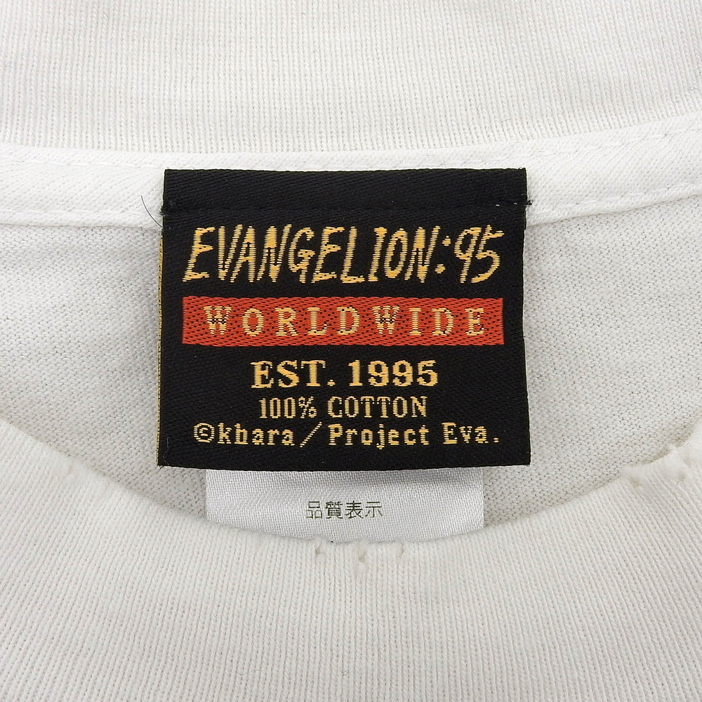 EVANGELION:95 Evangelion 95 Excellent Condition EVA0020 NERV Special Agency Vintage Processed Cotton Graphic T-Shirt Tops Men's White L Tops