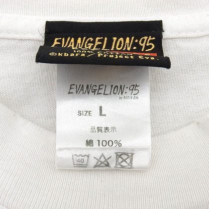 EVANGELION:95 Evangelion 95 Excellent Condition EVA0020 NERV Special Agency Vintage Processed Cotton Graphic T-Shirt Tops Men's White L Tops
