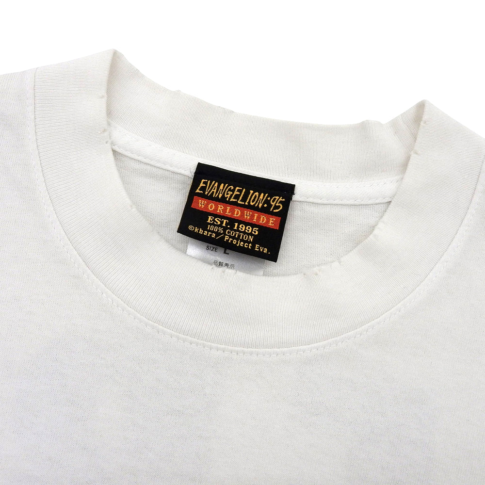 EVANGELION:95 Evangelion 95 Excellent Condition EVA0020 NERV Special Agency Vintage Processed Cotton Graphic T-Shirt Tops Men's White L Tops