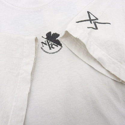 EVANGELION:95 Evangelion 95 Excellent Condition EVA0020 NERV Special Agency Vintage Processed Cotton Graphic T-Shirt Tops Men's White L Tops