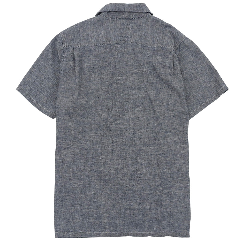 VISVIM Good Condition Cotton Embroidered Design Fairway Short-Sleeve Pocket Shirt Top Men's Blue 2 0124205011001 24AW Tops