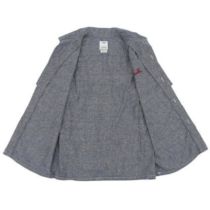 VISVIM Good Condition Cotton Embroidered Design Fairway Short-Sleeve Pocket Shirt Top Men's Blue 2 0124205011001 24AW Tops